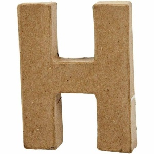 Litera H z papier-mache H: 10 cm