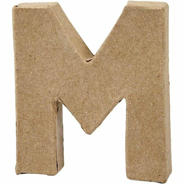 Litera M z papier-mache H: 10 cm