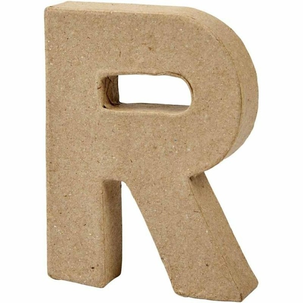 Litera R z papier-mache H: 10 cm
