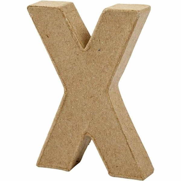 Litera X z papier-mache H: 10 cm