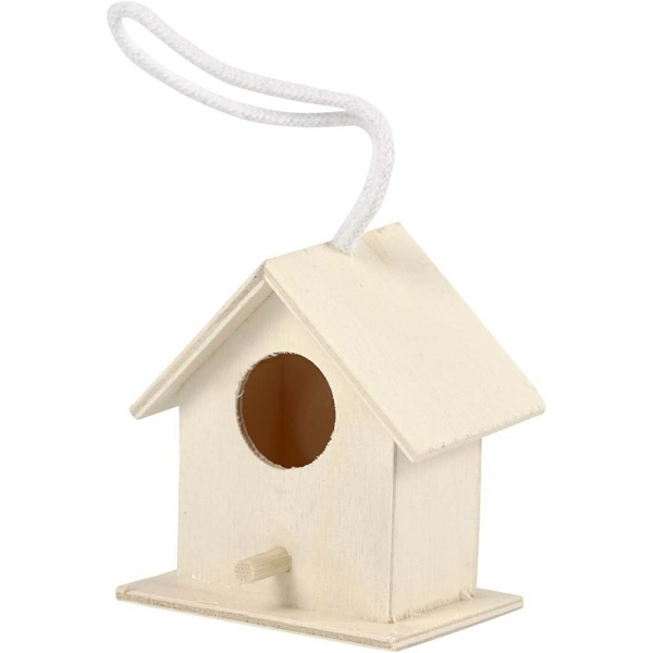 Mini Domek dla ptaków z drewna H: 6 cm