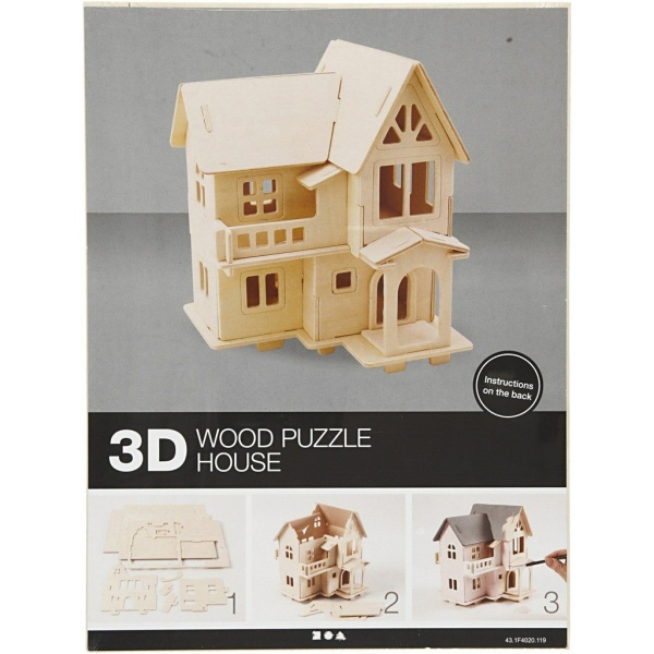 Puzzle 3D drewniane Domek 4