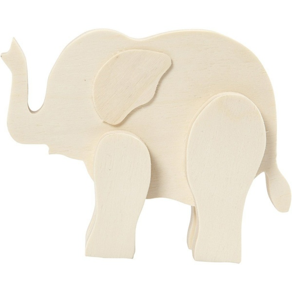Słoń ze sklejki H: 12 cm